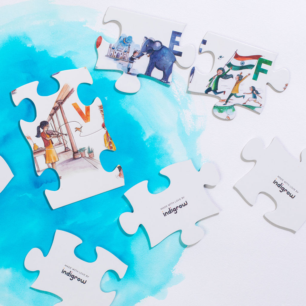 Indian Puzzle Game. Great Indian themed gift for kids. Learn A to Z of India with this  puzzle from indigrow